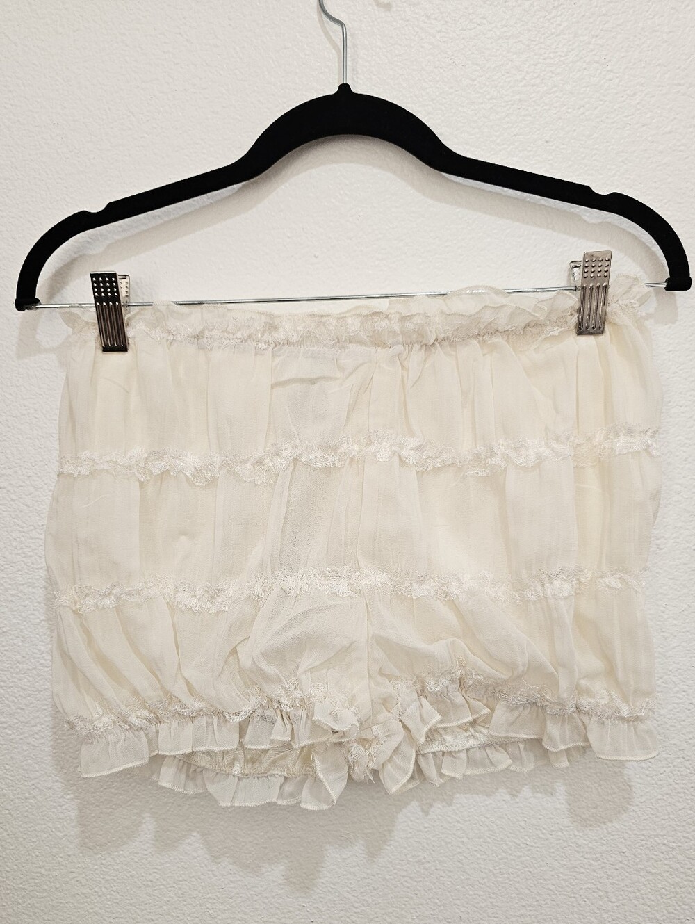 Fashion Nova Cream Ruffle Bloomers